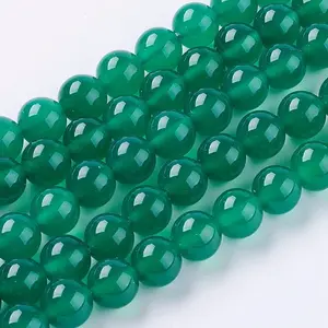 Natural Green Onyx Agate Beads Strands