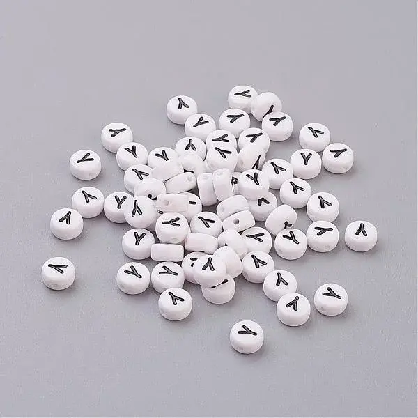 Acrylic Horizontal Hole Letter Beads