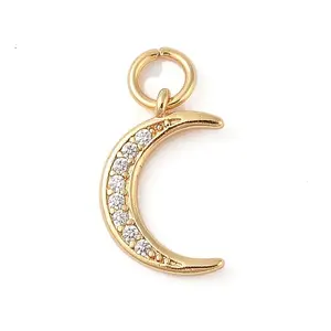 Brass Micro Pave Clear Cubic Zirconia Pendants