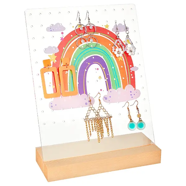 Transparent Acrylic Slant Back Earring Display Stands