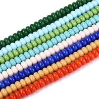 Electroplate Opaque Solid Color Glass Beads Strands