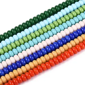 Electroplate Opaque Solid Color Glass Beads Strands