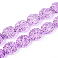 Baking Paint Transparent Glass Beads Strands