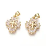 Brass Micro Pave Cubic Zirconia Pendants