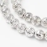 Electroplated Natural Lava Rock Beads Strands