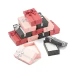 12Pcs 3 Colors Cardboard Paper Jewelry Set Boxes