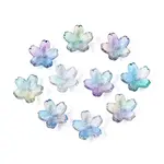 Baking Painted Transparent Glass Bead Caps