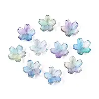 Baking Painted Transparent Glass Bead Caps