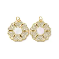 Brass Micro Pave Clear Cubic Zirconia Pendants