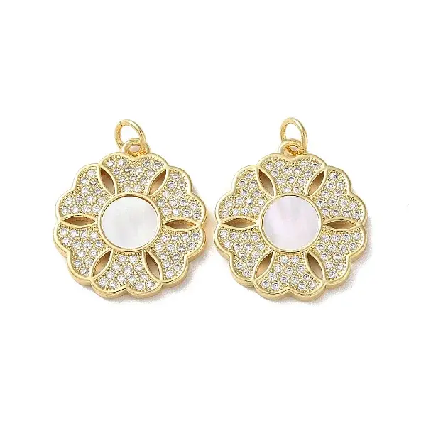 Brass Micro Pave Clear Cubic Zirconia Pendants