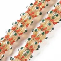 Transparent Handmade Bumpy Lampwork Beads Strands