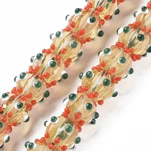 Transparent Handmade Bumpy Lampwork Beads Strands