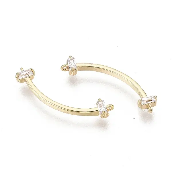 Brass Micro Pave Cubic Zirconia Links Connectors
