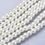Creamy White Glass Pearl Round Loose Beads For Jewelry Necklace Craft Making