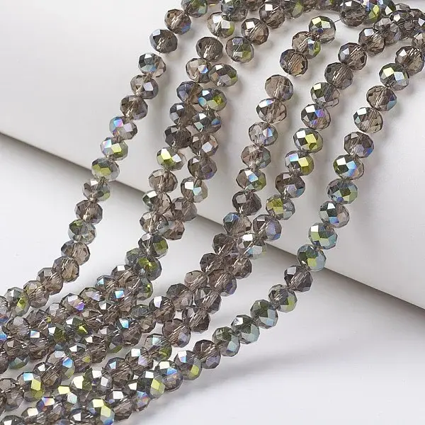 Electroplate Transparent Glass Beads Strands