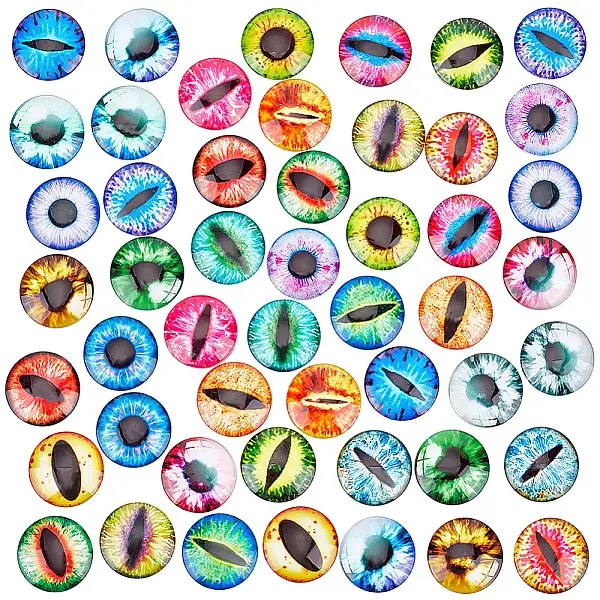 1 Bag Printed Glass Cabochons