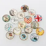 Clock Printed Glass Cabochons