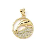 Brass Micro Pave Cubic Zirconia Pendants