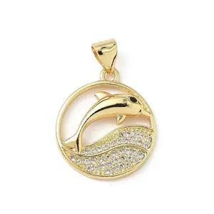 Brass Micro Pave Cubic Zirconia Pendants