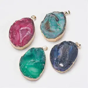 Natural & Dyed Druzy Agate Pendants