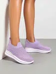Resti Slip-on women's sports shoes with rhinestones Adeq