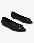 Resti Black women's pointed-toe ballerinas with embellishment on the nose Tidita