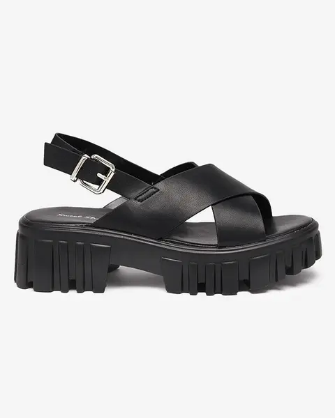 Resti Black women's sandals on a massive Otida sole - Footwear