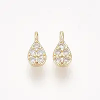 Brass Micro Pave Cubic Zirconia Charms