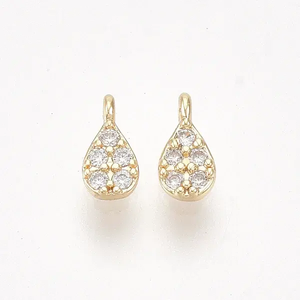 Brass Micro Pave Cubic Zirconia Charms