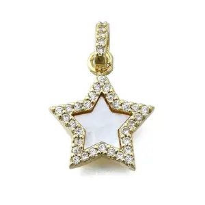 Brass Micro Pave Clear Cubic Zirconia Pendants