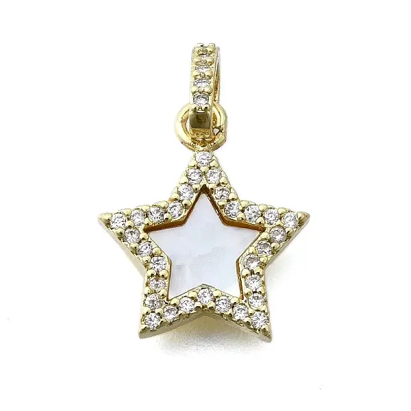 Brass Micro Pave Clear Cubic Zirconia Pendants