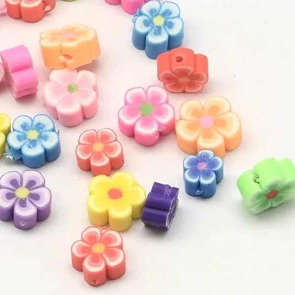 Handmade Polymer Clay Flower Plum Blossom Beads
