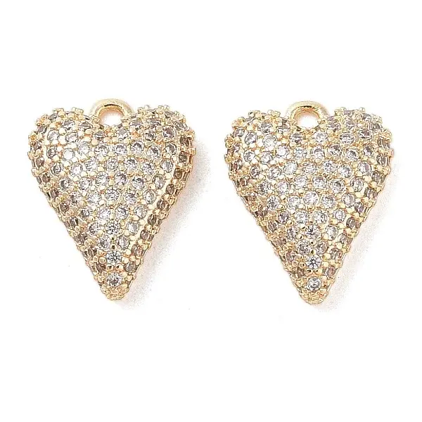 Brass Micro Pave Clear Cubic Zirconia Pendants