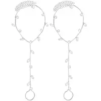 2Pcs Brass Clear Cubic Zirconia Box Chain Bracelets for Women