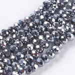 Faceted Rondelle Electroplate Glass Beads Strands