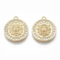 Brass Micro Pave Cubic Zirconia Pendants