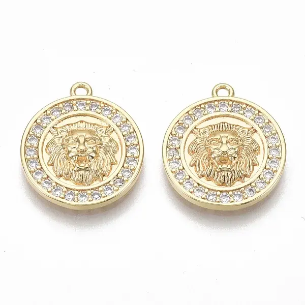 Brass Micro Pave Cubic Zirconia Pendants