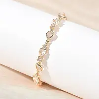 Cubic Zirconia Heart Link Bracelets