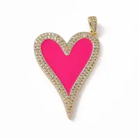Brass Micro Pave Cubic Zirconia Pendants