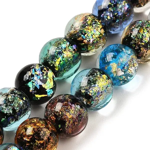 Handmade Dichroic Foil Glass Beads Strands
