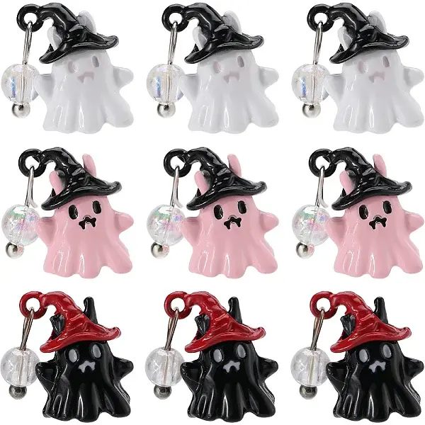 30Pcs 3 Colors Halloween Alloy Pendants