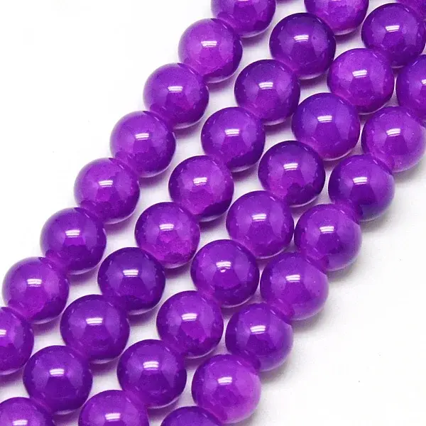 Baking Paint Crackle Glass Bead Strands