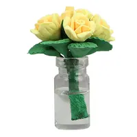 Polymer Clay Rose with Resin Vase Miniature Ornaments