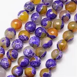 Natural Fire Crackle Agate Bead Strands