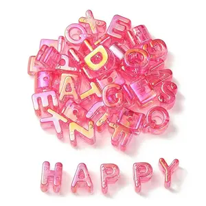 UV Plating Rainbow Iridescent Acrylic Beads