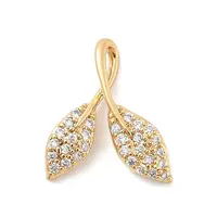 Brass Micro Pave Clear Cubic Zirconia Charms
