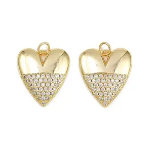 Brass Micro Pave Cubic Zirconia Pendants