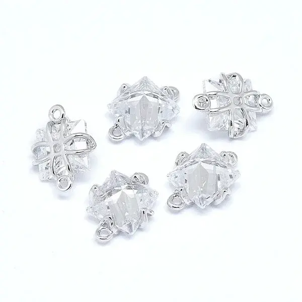 Brass Micro Pave Cubic Zirconia Links