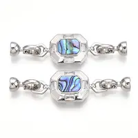 Brass Micro Pave Clear Cubic Zirconia Fold Over Clasps