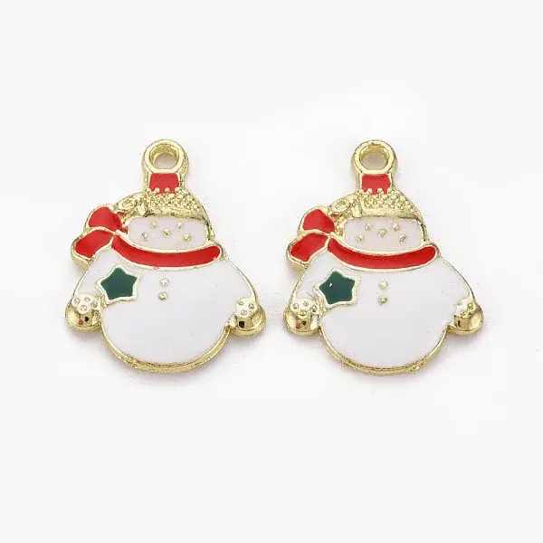 Rack Plating Light Gold Alloy Enamel Pendants